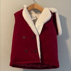 NWT Aspen kids girls corduroy sherpa vest. Red, size: 5/6
